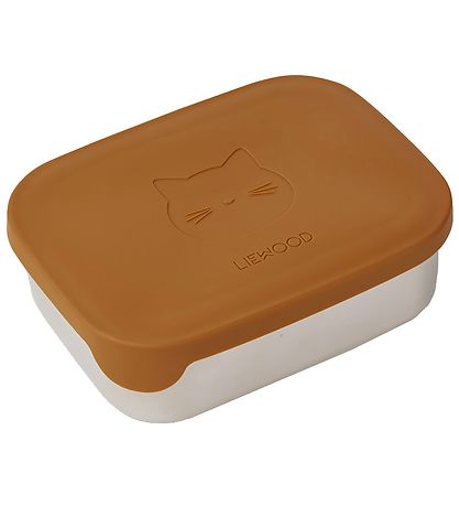 Liewood Lunchbox - Silicone/Steel - Arthur - Cat Mustard