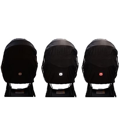 BabyDan Regenschutz für Kinderwagen - LED - Schwarz