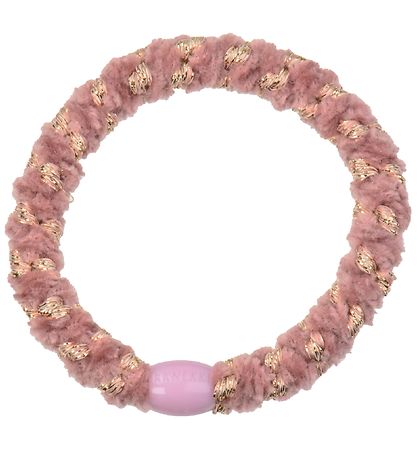 Kknekki Hair Tie - Pink/Gold Velvet w. Glitter