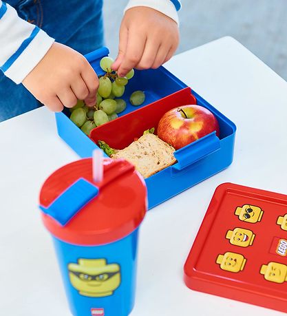 LEGO® Storage Nestisbox/Vatnsflaska - Iconic - Blár/Rautt