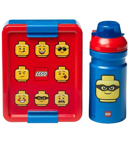 LEGO® Storage Nestisbox/Vatnsflaska - Iconic - Blár/Rautt