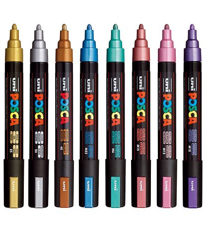Posca Markers - PC-5M - 8 pcs - Metallic Multicolour