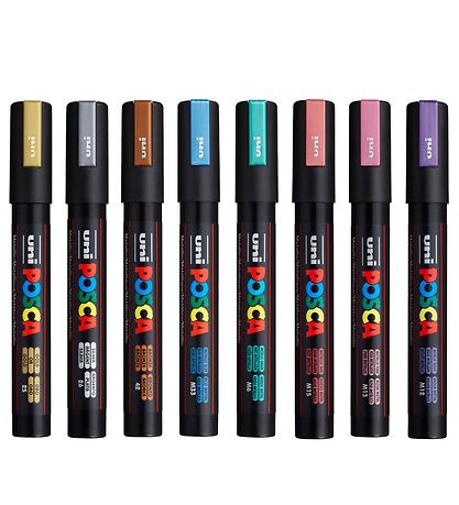 Posca Markers - PC-5M - 8 pcs - Metallic Multicolour