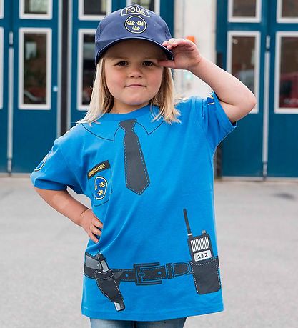 Den Goda Fen Kostüm - Polizeimütze - Blau