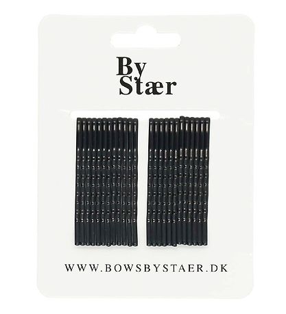 By Stær Hárnælur - 4 cm - 24 Stk. - Svart