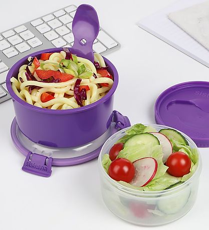 Sistema Lunchbox w. Cutlery - Lunch Stack - 965 ml - Purple