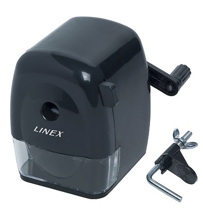 Linex Pencil Sharpner w. Crank-handle - Black