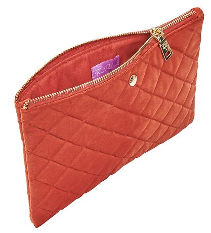 Fan Palm Toiletry Bag - Quilted Velvet - Apricot