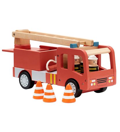 Kids Concept Fire Truck - 30 cm - Aiden - Red w. Firefighters