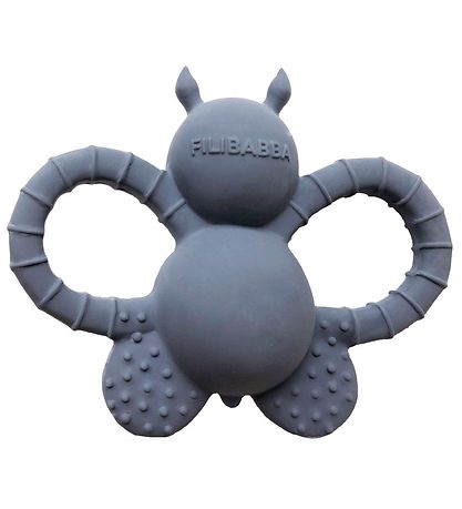 Filibabba Teether - Natural Rubber - Felix The Fly - Muddly Blue