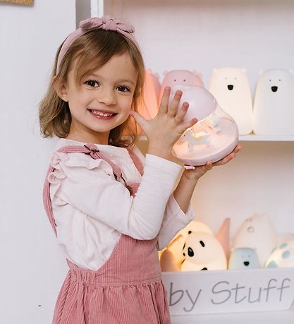 Rabbit & Friends Lamp - 16x13 cm - Carousel w. Music - Rose
