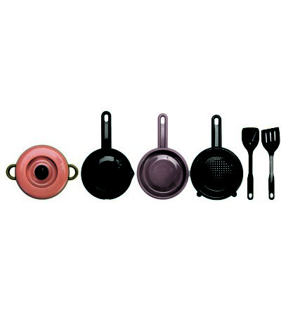 Dantoy Green Bean Kitchen Set - 7 Parts - Assorted Earth Colours