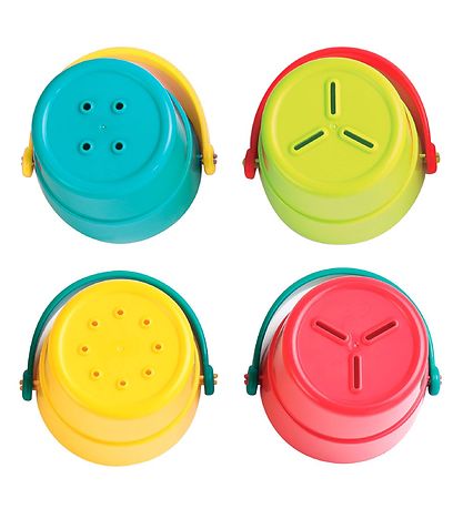 Ludi Bath Toy - 4 Buckets - Multicolour w. Animals