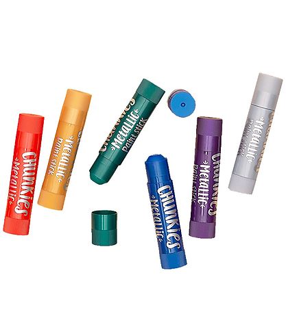 Ooly Jumbo Tússlitir - Chunkies Paint Sticks - 6 Stk. - Málmlita