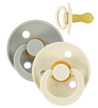 BIBS Colour Pacifiers - Size 1 - 2-Pack - Round - Ivory/Sage