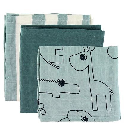 Done By Deer Muslin Cloths - 3-pack - 70x70 cm - Deer Friends Bl