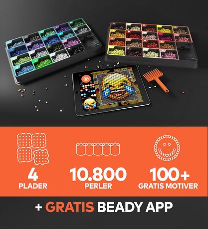 Beady Basic m. Bügelperlensteckplatten - 10.800 Perlen