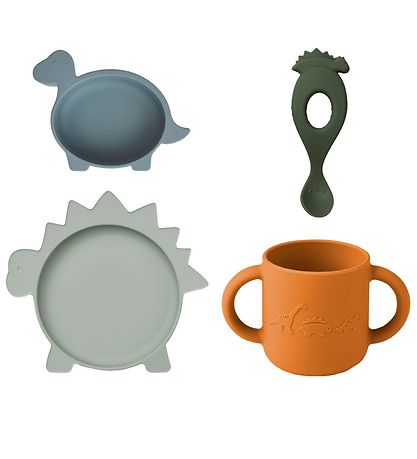 Set de Vaisselle Liewood - Silicone - 4 Parties - Vivi - Dino Bl