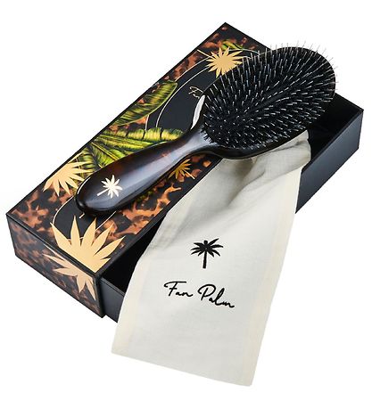 Fan Palm Hairbrush - Medium - Shell Tortoise