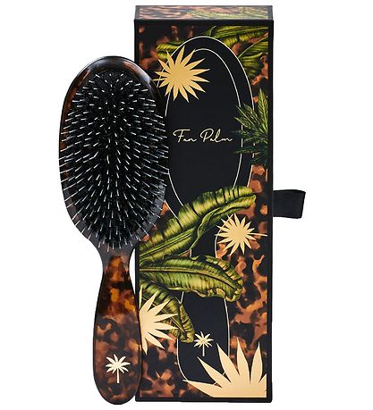 Fan Palm Hairbrush - Medium - Shell Tortoise