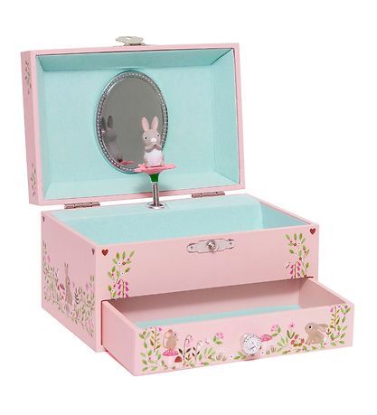 Petit Monkey Jewelry Box w. Music - 9x15x10 cm - Woodland - Rose