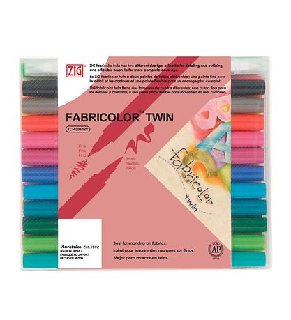 Zig Tuschen - Textilstifte - Twin - 24 st.