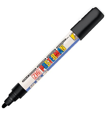 Zig Tússlitir - Vatnsheldur - 2 mm - Svart