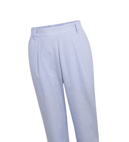 Grunt Byxor - Liv Check Pant - Light Blue