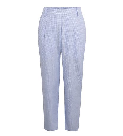 Grunt Byxor - Liv Check Pant - Light Blue