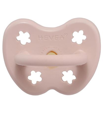 Hevea Snuð - 0-3 Mán. - Náttúrulegt gúmmí - Powder Bleikt M. Bló