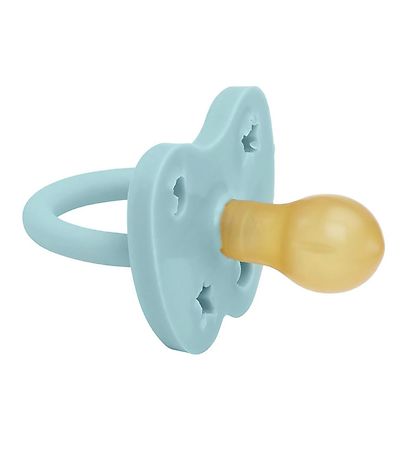 Hevea Snuð - 0-3 Mán - Náttúrulegt gúmmí - Baby Blue M. Endur
