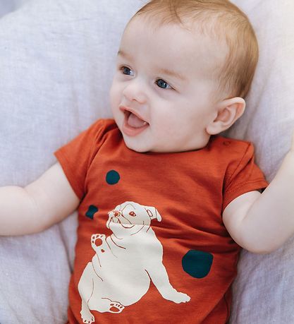 Soft Gallery Bodysuit s/s - Dalton - Arabian Spice w. Dog