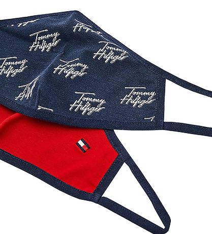 Tommy Hilfiger Mund-Nasen-Schutz - 2er-Pack - Navy/Rot