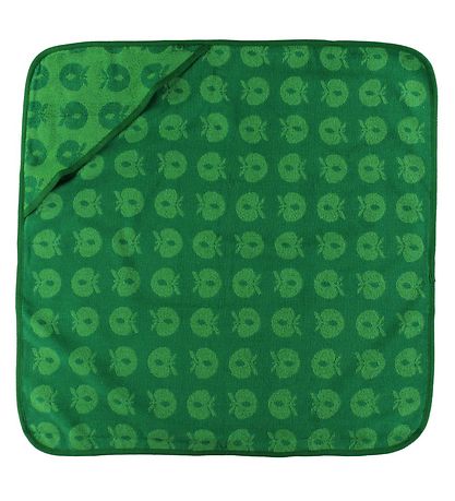 Småfolk Babyhandduk - 75x75 cm - Grön m. Äpplen