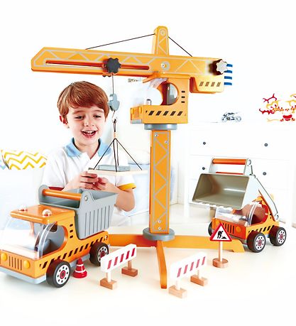 Hape Spielset - 10 Teile - Kran