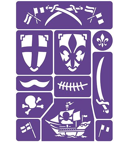 Grim Tout Stencil för Ansiktsfärg - Riddare och Pirat