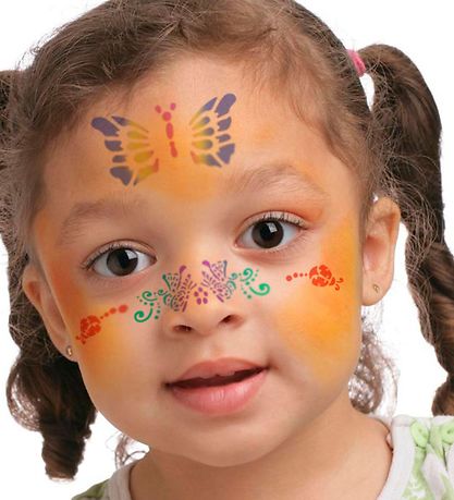 Grim Tout Stencil For Face Paint - Cat And Butterfly