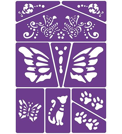 Grim Tout Stencil For Face Paint - Cat And Butterfly