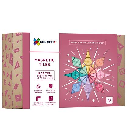 Connetix Segulsett - 40 Partar - Pastel Rúmfræði