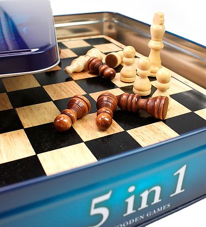 TACTIC Board Game Games - Wood - 5-in-1 - Collection Classique