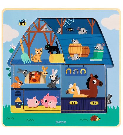 Djeco Puzzle Game - 3-layer - At Moo
