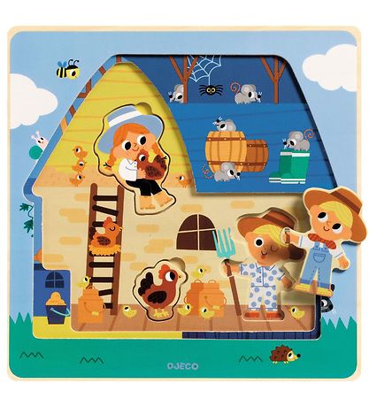 Djeco Puzzle Game - 3-layer - At Moo