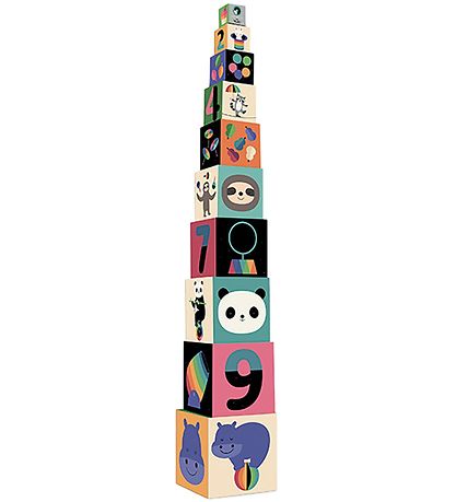 Vilac Stacking Blocks - Rainbow colors
