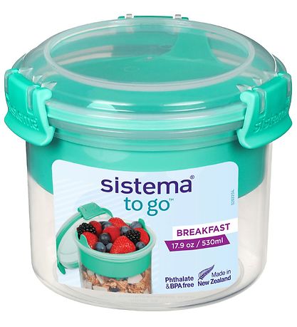 Sistema Lunchbox w. Cutlery - Breakfast To Go - 530 mL - Turquoi