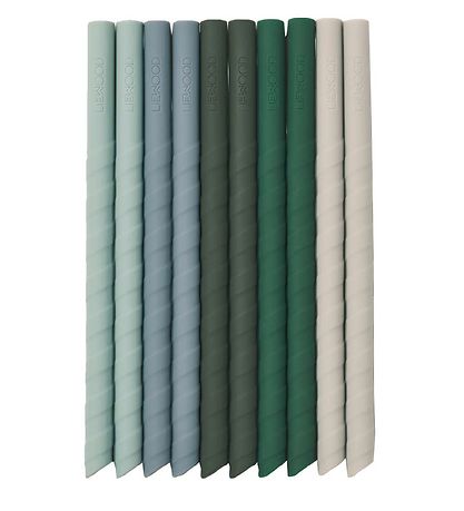 Liewood Straws - Silicone - Timoti - 10-Pack - Green Multi Mix