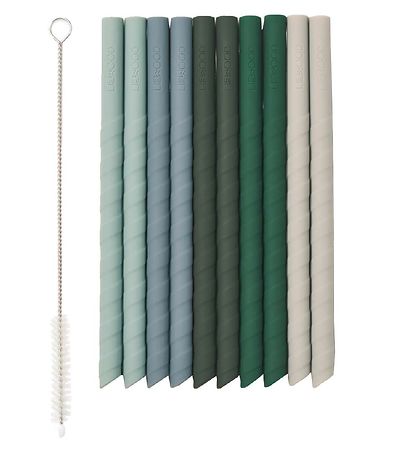 Liewood Straws - Silicone - Timoti - 10-Pack - Green Multi Mix