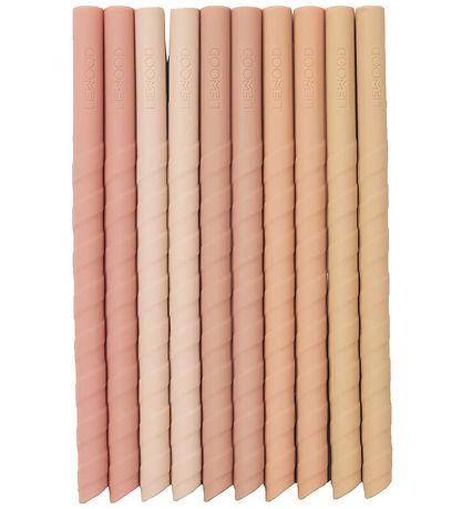 Paille Liewood - Silicone - Timothée - 10 Pack - Dark Rose Multi