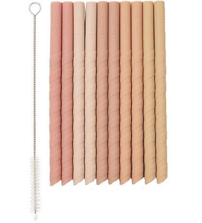 Paille Liewood - Silicone - Timothée - 10 Pack - Dark Rose Multi
