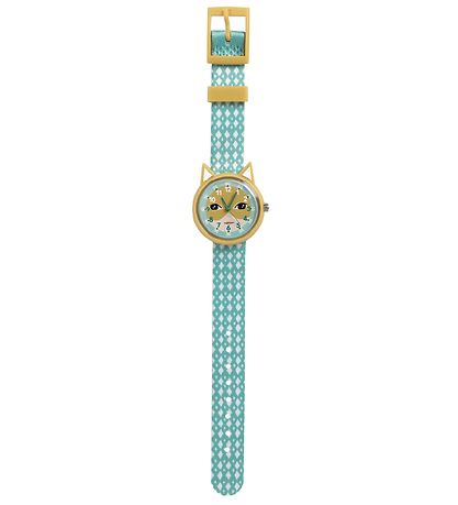 Djeco Wristwatch - Mint Green w. Cat