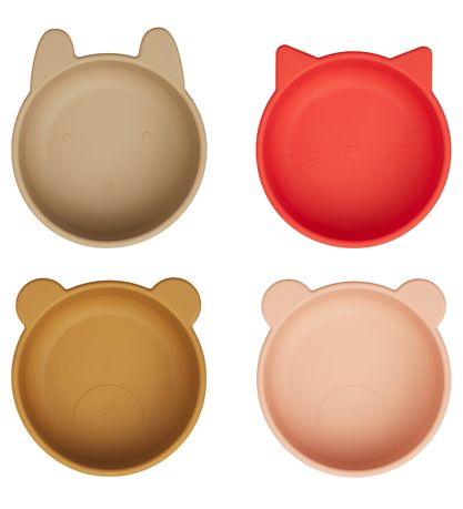 LIEWOOD MALENE SILICONE BOWLS 4 PACK - ROSE
